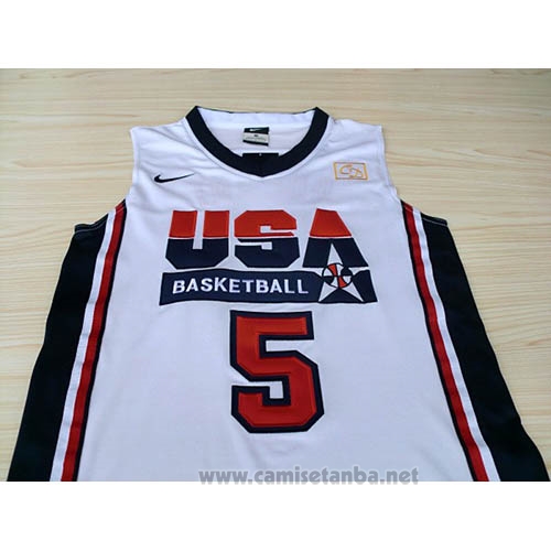 Camiseta USA 1992 Kevin Durant #5 Blanco